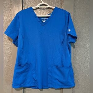 HH Works by Healing Hands Royal Blue Scrub Top Size XL